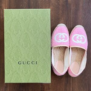 GUCCI GF logo Terry Espadrilles Flat women size EU37